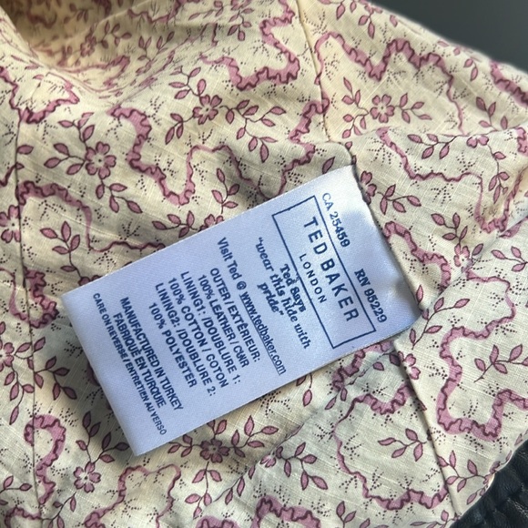 Ted Baker dark brown leather jacket in size 1 - Picture 3 of 5